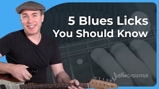 5 Blues Guitar Licks from Minor Pentatonic Scales [upl. by Eiuqnom]