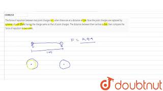 The force of repulsion between two point charges is F when these are at a distance of 1 m Now [upl. by Aredna990]