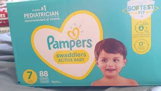 NEW Pampers Swaddlers Active Baby Size 7 Unboxing [upl. by Ait]