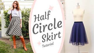 DIY Half CIRCLE SKIRT Sewing Tutorial  Fully Lined amp Invisible Zipper [upl. by Hamlani]