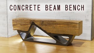 DIY Concrete amp Reclaimed Beam Bench  how to build [upl. by Slayton]