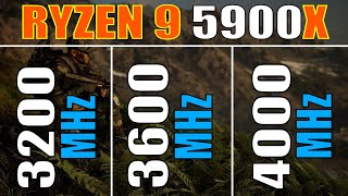 RAM  3200 MHz vs 3600 MHz vs 4000 MHz  RYZEN 9 5900X  PC GAMES TEST [upl. by Yanttirb414]