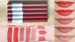 Maybelline SuperStay Matte Ink Crayon Spiced Edition  Lip Swatches  Comparison [upl. by Lawan]