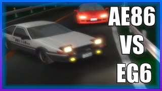 INITIAL D  AE86 VS EG6 HIGH QUALITY [upl. by Emil]