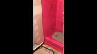 Waterproofing shower with Redgard [upl. by Annawik305]