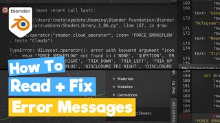 Blender Python Tutorial  Read an Error Message and how to Fix it learn python for beginners [upl. by Adnarom269]