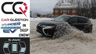 Deep Snow Test  Mitsubishi Outlander PHEV SAWC  Review 1010 [upl. by Burny]