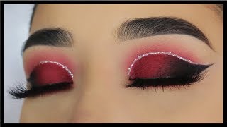 Cut Crease Rojo  PASO A PASO [upl. by Ahtabbat692]