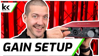 How To Setup Gain on Focusrite Scarlett 2i2 [upl. by Solim]