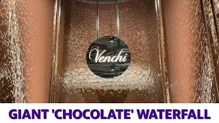 Giant chocolate waterfall flows at Venchi in NYC [upl. by Denman161]