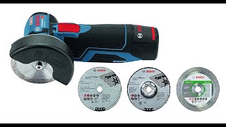 BOSCH GWS 12V76 Cordless Mini Angle Grinder Unboxing and test [upl. by Hairem]