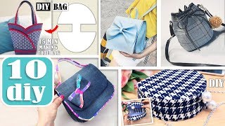 10 AWESOME DIY BAG TUTORIALS  Cut amp Sew Purse Bag Designs Making During 25 MIN [upl. by Julietta]