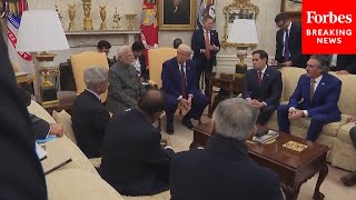 BREAKING NEWS Trump Indias Modi Take Multiple Questions From Reporters In The Oval Office [upl. by Tenaj]