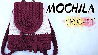 BOLSO CROCHET MOCHILA TRAPILLO 🔴 [upl. by Enoitna]