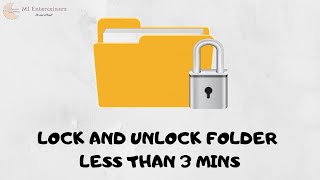 How to lock and unlock a folder in windows 10  easiest and simplest way [upl. by Celie]