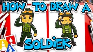 How To Draw A Soldier Saluting Veterans Day [upl. by Ahsenav332]