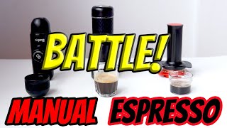 COFFEE BATTLE THE BEST MANUAL ESPRESSO MAKER quotMINIPRESSOquot VS quotSTARESSOquot VS quotCAFFLANO KOMPRESSOquot [upl. by Grindle]