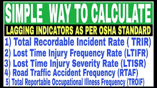 How To Calculate LTIFR TRIR LTISR RTAF TROIF As Per OSHA  HSE Lagging Indicators [upl. by Adnirak426]