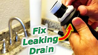 How To Fix Bathroom Sink Drain Leaks Underneath Gasket Threads SOLVED [upl. by Nevets]