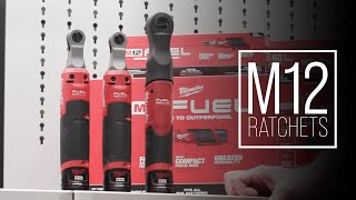 Milwaukee M12™ FUEL Ratchets 255820 amp 256620 amp 256720 [upl. by Ydnil714]