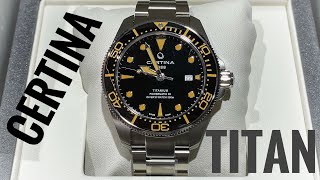 Certina DS Action Diver Titan  C0326074405100  Review  OlfertampCo [upl. by Serolod]