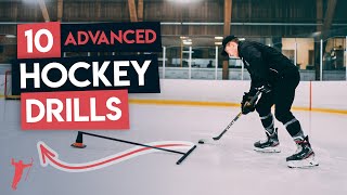 10 ADVANCED HOCKEY DRILLS TO IMPROVE YOUR SKILLS 🏒 [upl. by Nylevol]