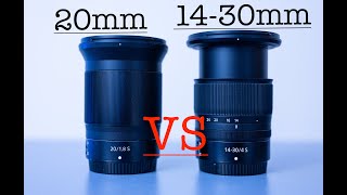 Nikon Z 20mm F18S VS Nikon Z 1430mm F4S Picture quality Diffraction and Focus Breathing [upl. by Elysha]