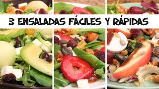 3 ENSALADAS Fáciles y Rápidas con Fruta [upl. by Adias]