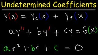 Method of Undetermined Coefficients  Nonhomogeneous 2nd Order Differential Equations [upl. by Kcub]