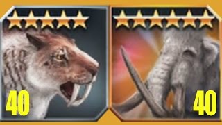 SMILODON Vs WOOLLY MAMMOTH  Jurassic World The Game [upl. by Sajovich]