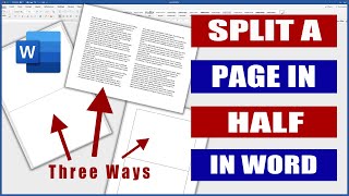 In Word How to split a page in Half  Microsoft Word Tutorials [upl. by Marlene]