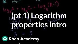 Introduction to logarithm properties  Logarithms  Algebra II  Khan Academy [upl. by Christophe]