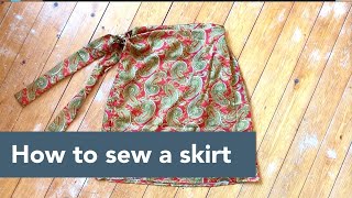 How to sew a skirt – DIY wrap skirt [upl. by Kynan986]