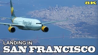 SAN FRANCISCO  LANDING IN INTERNATIONAL AIRPORT 8K [upl. by Artkele956]