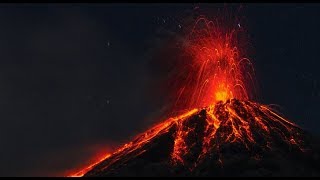 10 Hours Erupting Volcano at Night REAL TIME  Video amp Audio 1080HD SlowTV [upl. by Garett812]