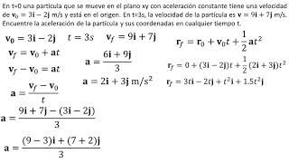 Física  Movimiento en dos dimensiones con aceleración constante  Ejemplo 2 [upl. by Ahsini33]