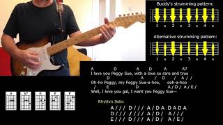 How to Play Peggy Sue  Buddy Holly  Play Along Lesson  Jez Quayle [upl. by Anahsal314]