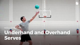 Underhand and overhand serves  Volleyball [upl. by Inafetse]