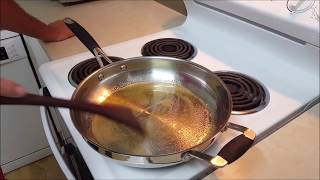 Making a stainless steel pan nonstick [upl. by Yeliw785]