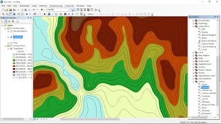 Contours lines from points shapefile on ArcGis [upl. by Anilak]