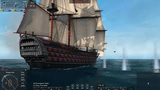 Santisima Trinidad Vs Victory Longrange Duel Naval Action [upl. by Nedmac]