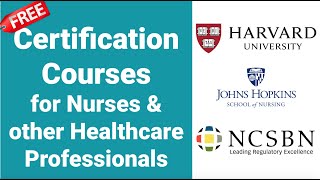 FREE Certification Courses for NURSES amp other Healthcare Professionals Part 1  Nurse Resumé [upl. by Mendes912]