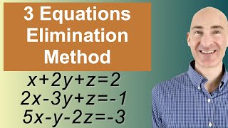 Solving Systems of 3 Equations Elimination [upl. by Acirfa882]