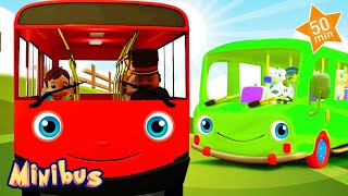 Wheels On The Bus Green Bus  More Nursery Rhymes amp Kids Songs  Minibus [upl. by Nereus440]