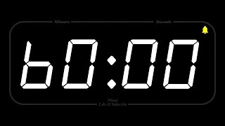 60 MINUTE  TIMER amp ALARM  1080p  COUNTDOWN [upl. by Bonni]