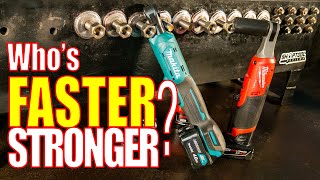 High Speed Cordless Ratchet Battle Milwaukee vs Makita FASTEST [upl. by Falcone]