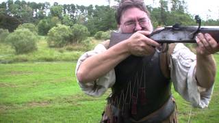 Matchlock Musket Demonstration with Armor Live Rounds [upl. by Anawyt]