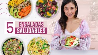 5 Ensaladas Saludables Fáciles y Económicas🥗 Yovana [upl. by Smalley]