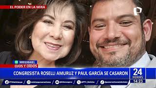 Congresista Rosselli Amuruz y Paul García se casaron [upl. by Nnylyoj]