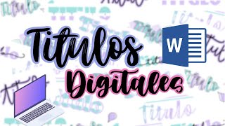 TÍTULOS BONITOS EN WORD  Descarga fuentes en Dafont  Ale Digitaal♡ [upl. by Lal]